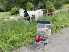 mit dem Skizzenblock unterwegs um Laufen