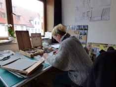 Arbeit in meinem Atelier im Kunst-Werk-Haus