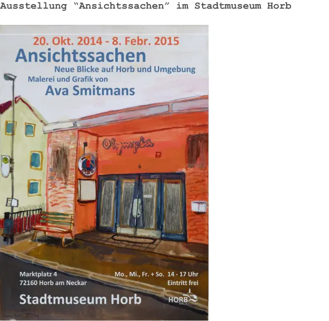 Ausstellung “Ansichtssachen” im Stadtmuseum Horb