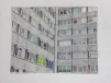 "Bunt im Grau” Bleistift & Buntstift auf Papier, ca. 30 x 23 cm, 2018