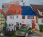 “Haus mit Auto 2” Mischtechnik auf Hartfaser, ca. 100 x 80 cm, 2014